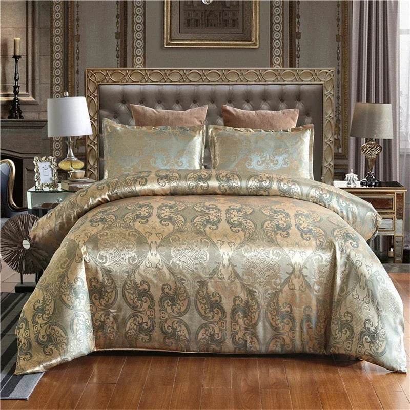 Silver Royal Luxury Duvet Cover Set with Pillowcases