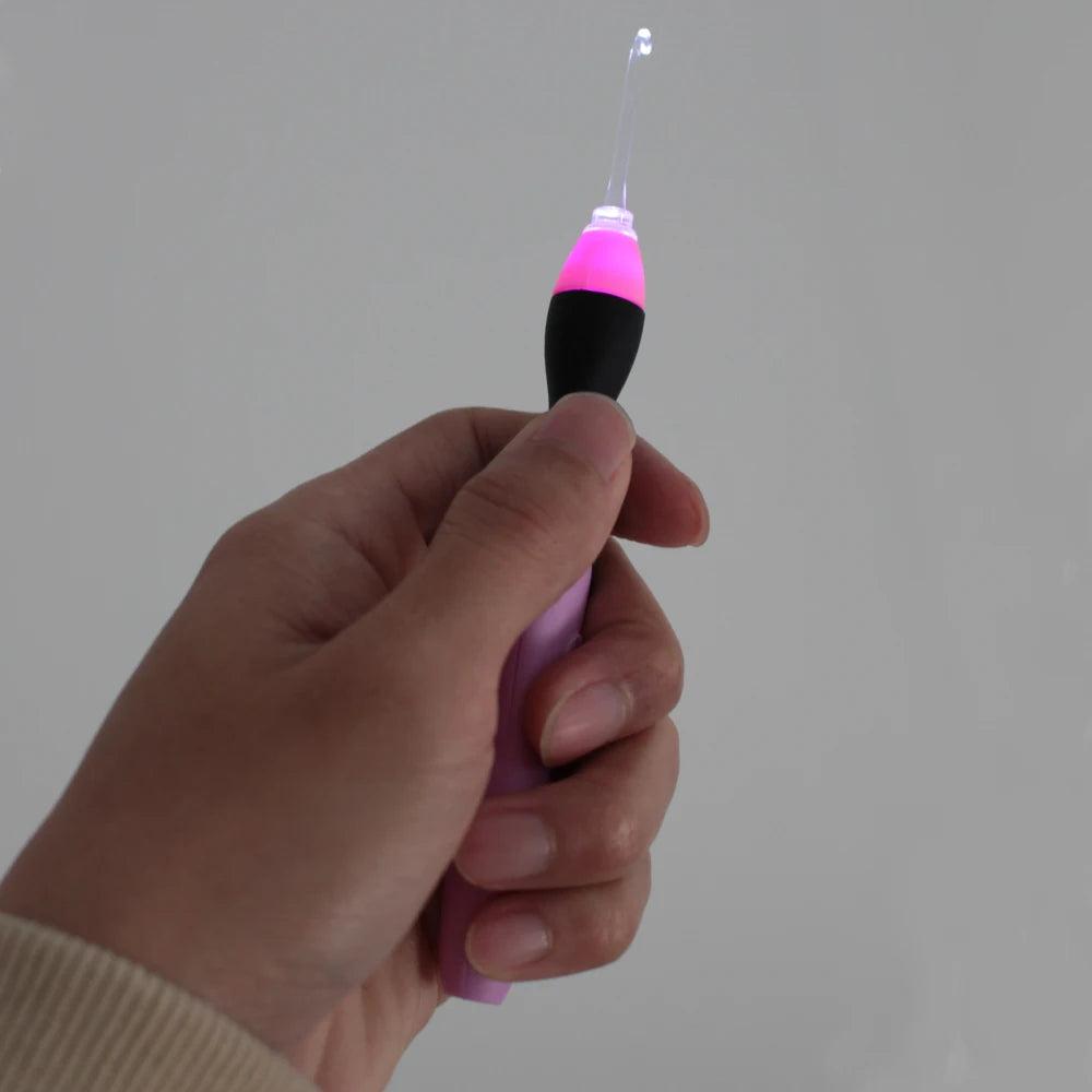 LED Lighted Crochet Hook Set with USB Rechargeable Handle