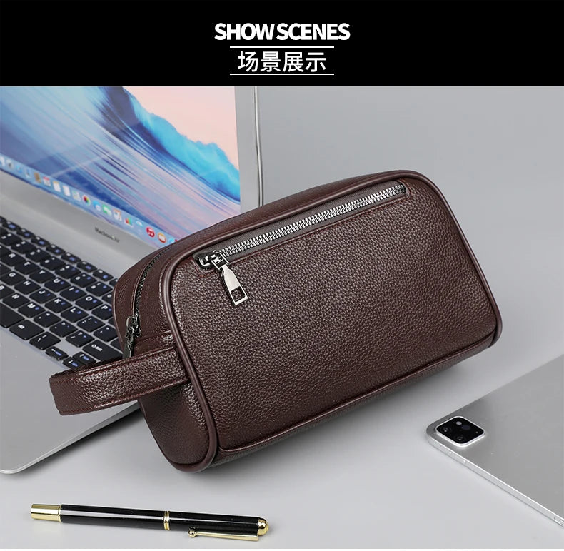 Men's PU Leather Casual Crossbody Clutch Bag