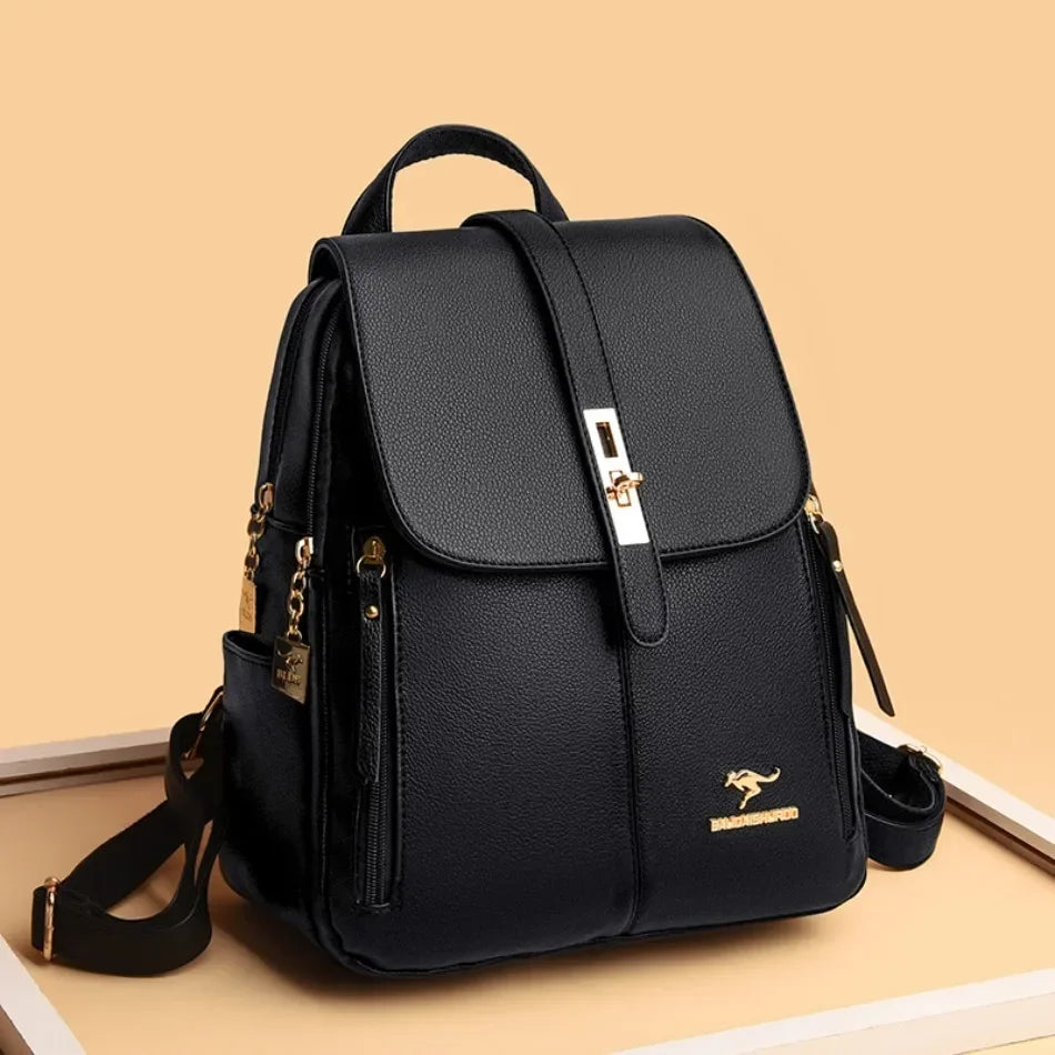 Vintage Leather Women's Backpack with Spacious Interior