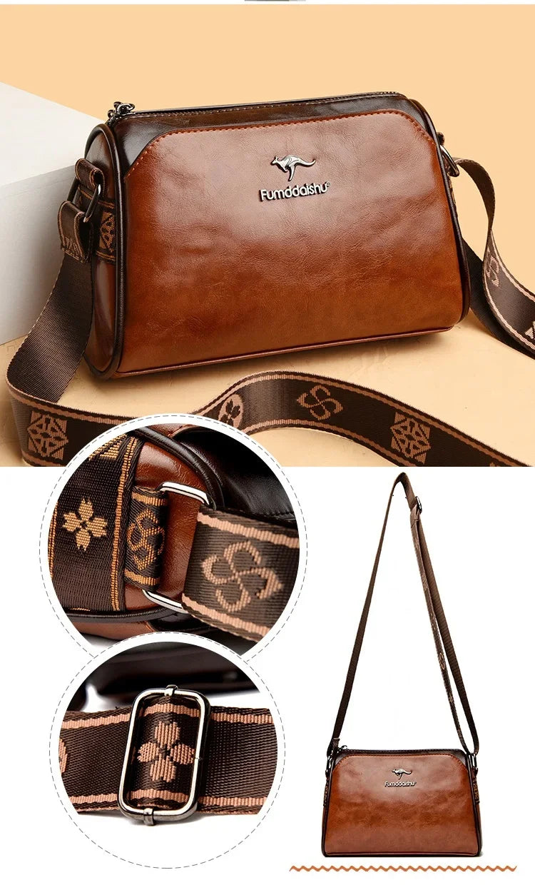 Vintage Barrel Crossbody Shoulder Bag with Sequined Letter Accent