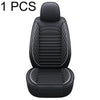 A black premium PU leather car seat cover for universal fit and all-season protection.