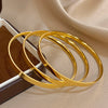 Glossy Gold-Plated Stainless Steel Bangle Bracelets