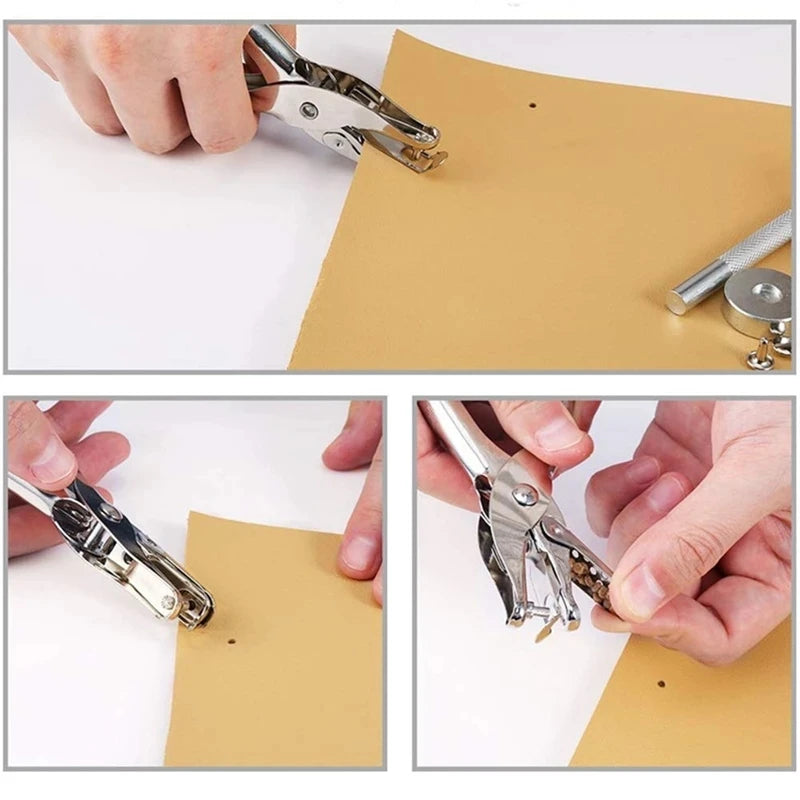 Metal Double Cap Rivets with Setting Tool Kit for Leathercraft & Repairs