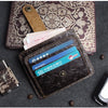 Handcrafted Cowhide Leather Card Wallet with Coin Pocket