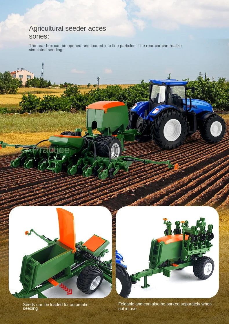 Remote-Controlled Farm Tractor Toy with Realistic Engineering Details