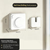 A white nail-free drilling dual-purpose retractable clothesline with a telescopic strengthening feature.