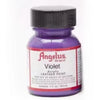 A purple glass bottle of Angelus Brand Acrylic Leather Paint for shoes, bags, and DIY art projects