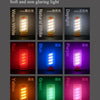 A grid showing various colored frosted LED night lights including warm white, natural white, daylight, red, blue, purple, yel