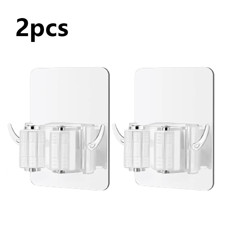 Self-Adhesive Wall Mount Broom & Mop Holder
