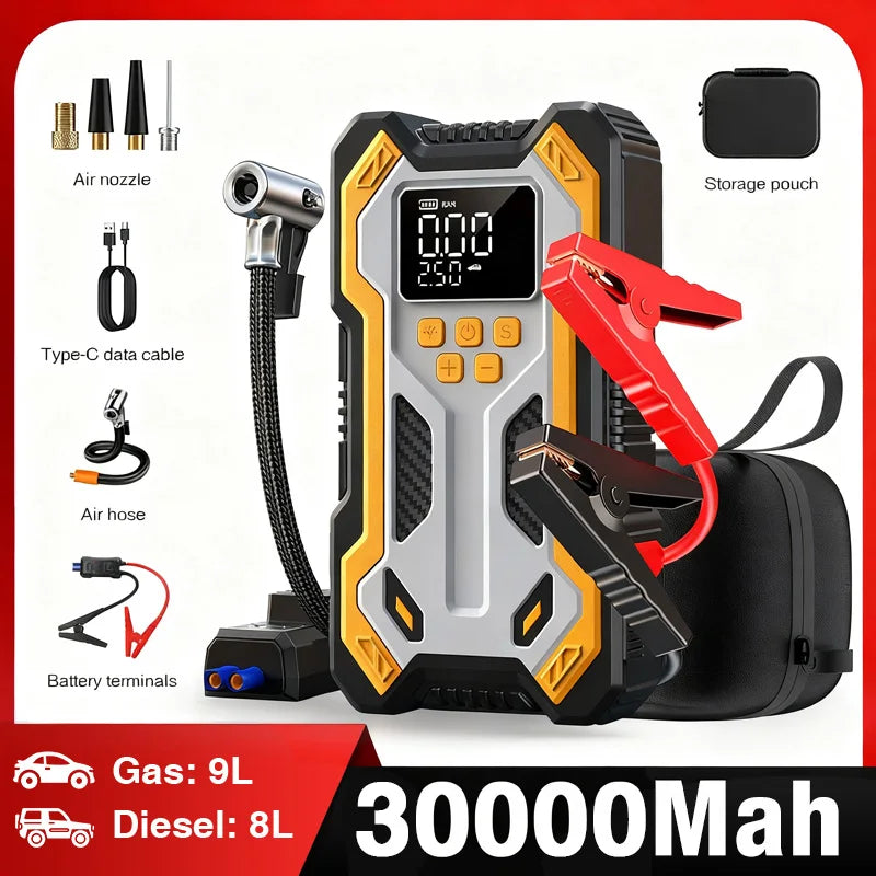 Portable Car Jump Starter with Built-in Air Compressor