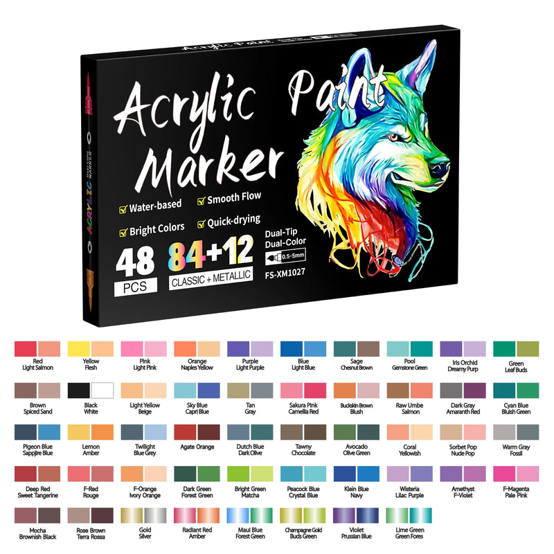 Dual-Tip Acrylic Paint Markers