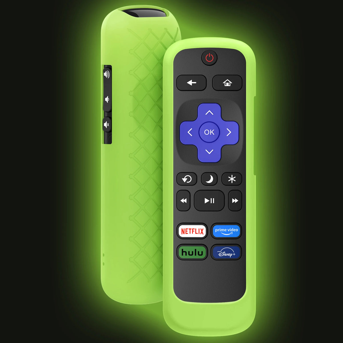 Glow-in-the-Dark Silicone Remote Cover with Lanyard