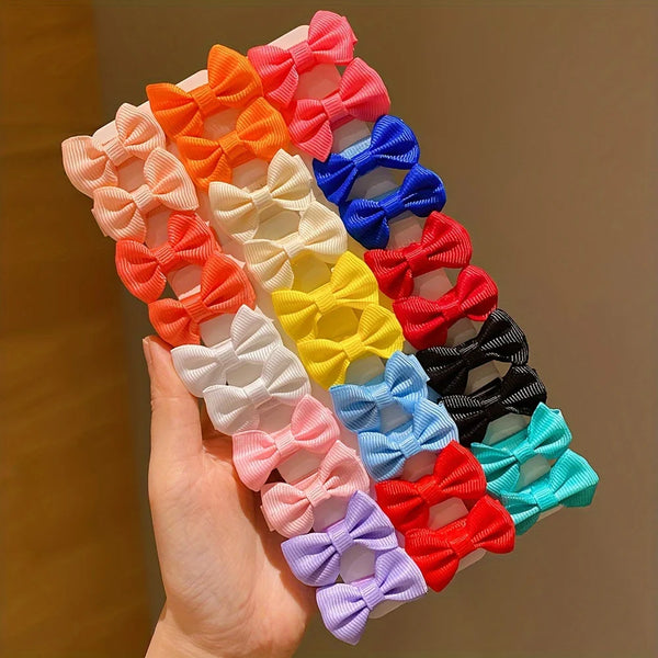 Dopamine Color Fabric Bow Hairpins for Girls