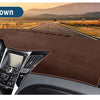 Brown custom fit dashboard sun shield for a Hyundai Sonata YF i45 vehicle interior.