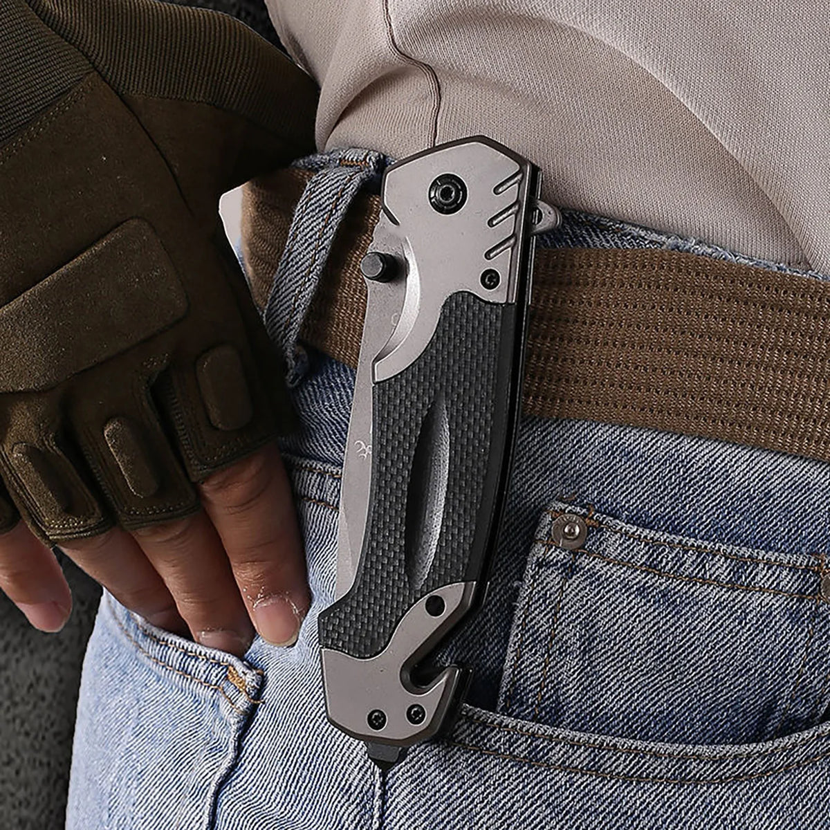 Stainless Steel Folding Pocket Knife for Outdoor Adventures