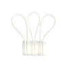 A white magnetic silicone cable tie set with three loops and a base, used for organizing cords.