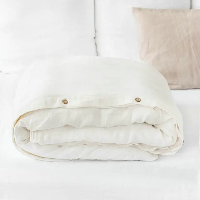 100% French Linen Duvet Cover - Natural, Breathable & Soft