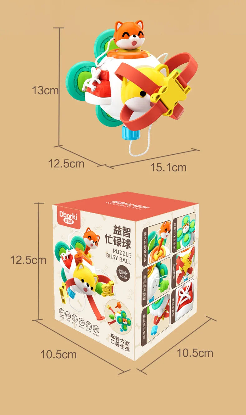 Montessori Busy Cube - Sensory Activity Toy for Toddlers