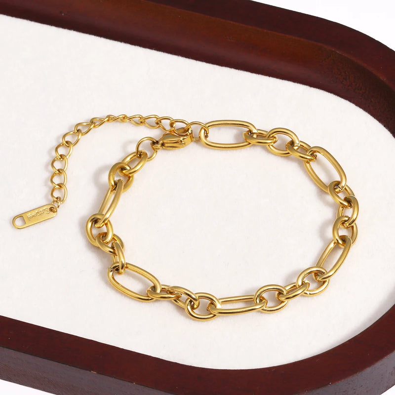 Gold-Plated Stainless Steel Link Bracelet