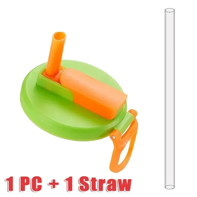 Reusable Silicone Can Lids with Straws