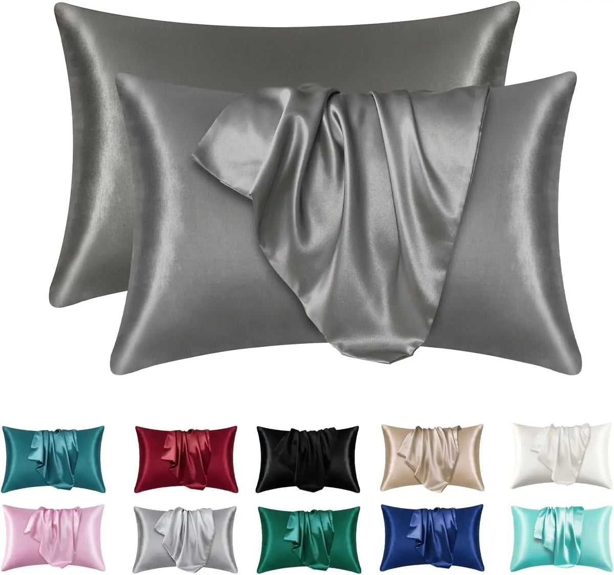 Queen Size Satin Pillowcase Set of 2 for Hair and Skin