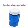 A blue plastic bottle with a white cap, used as a random shape and color item.