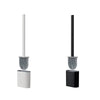 Wall-mounted toilet brush set featuring a black handle and a silicone cleaning head.