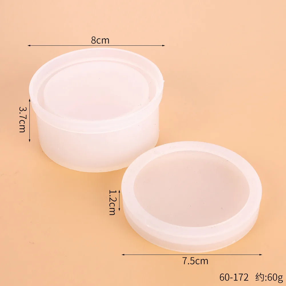 A clear silicone jewelry box resin mold set with a lid shown against a light background.