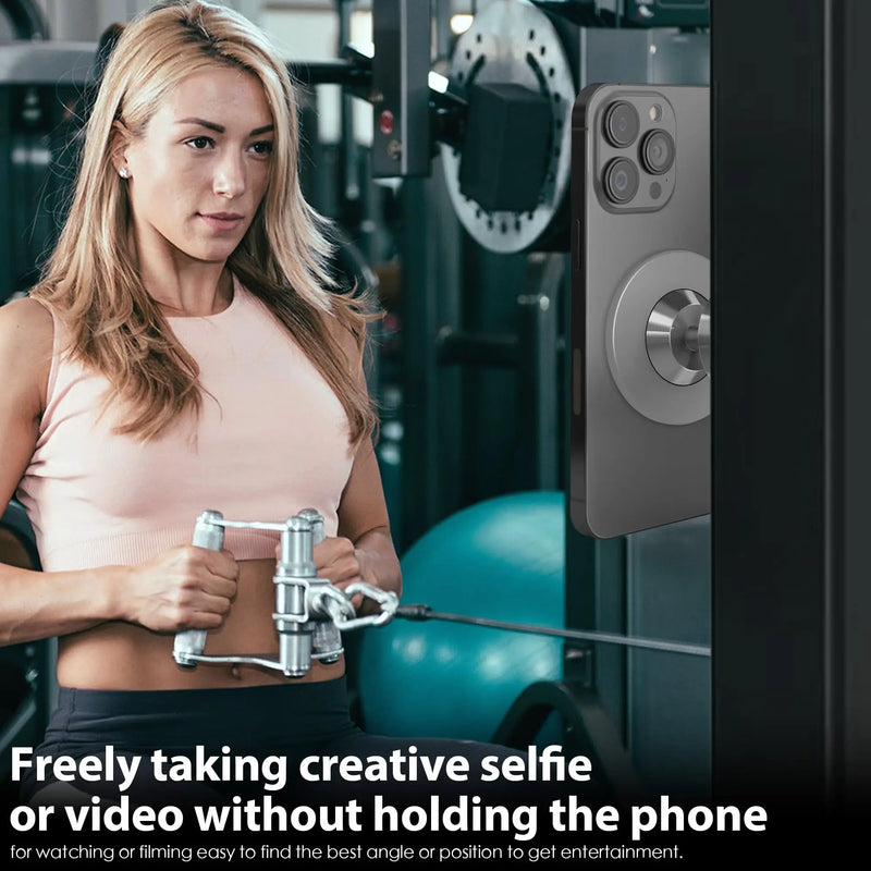 Magnetic Gym Phone Mount for Hands-Free Workout Videos
