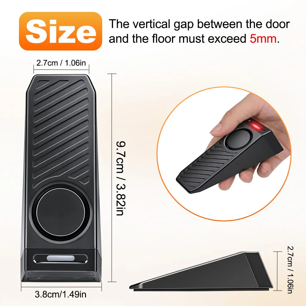 Portable Door Stop Alarm with 120dB Siren