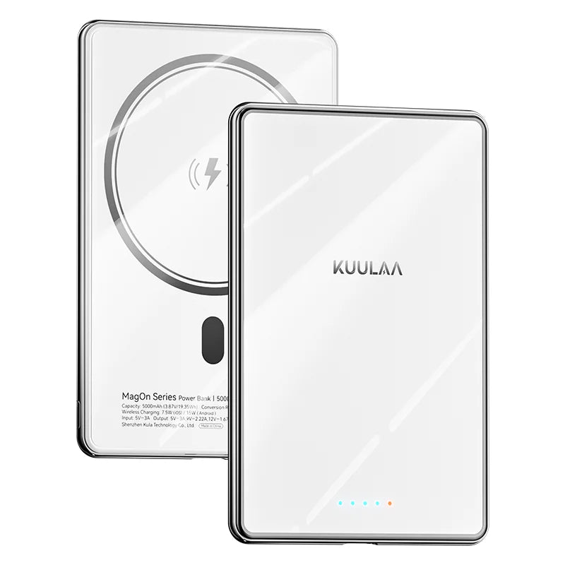 Slim Magnetic Wireless Power Bank with LED Light