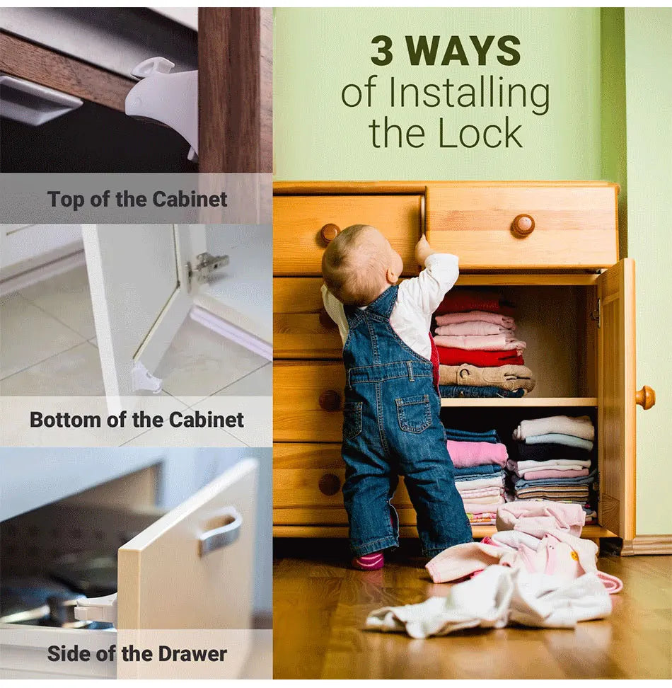 Magnetic Child Safety Cabinet Lock with Key