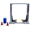 A silver frame for a 1:64 scale miniature garage diorama kit with lighting components.