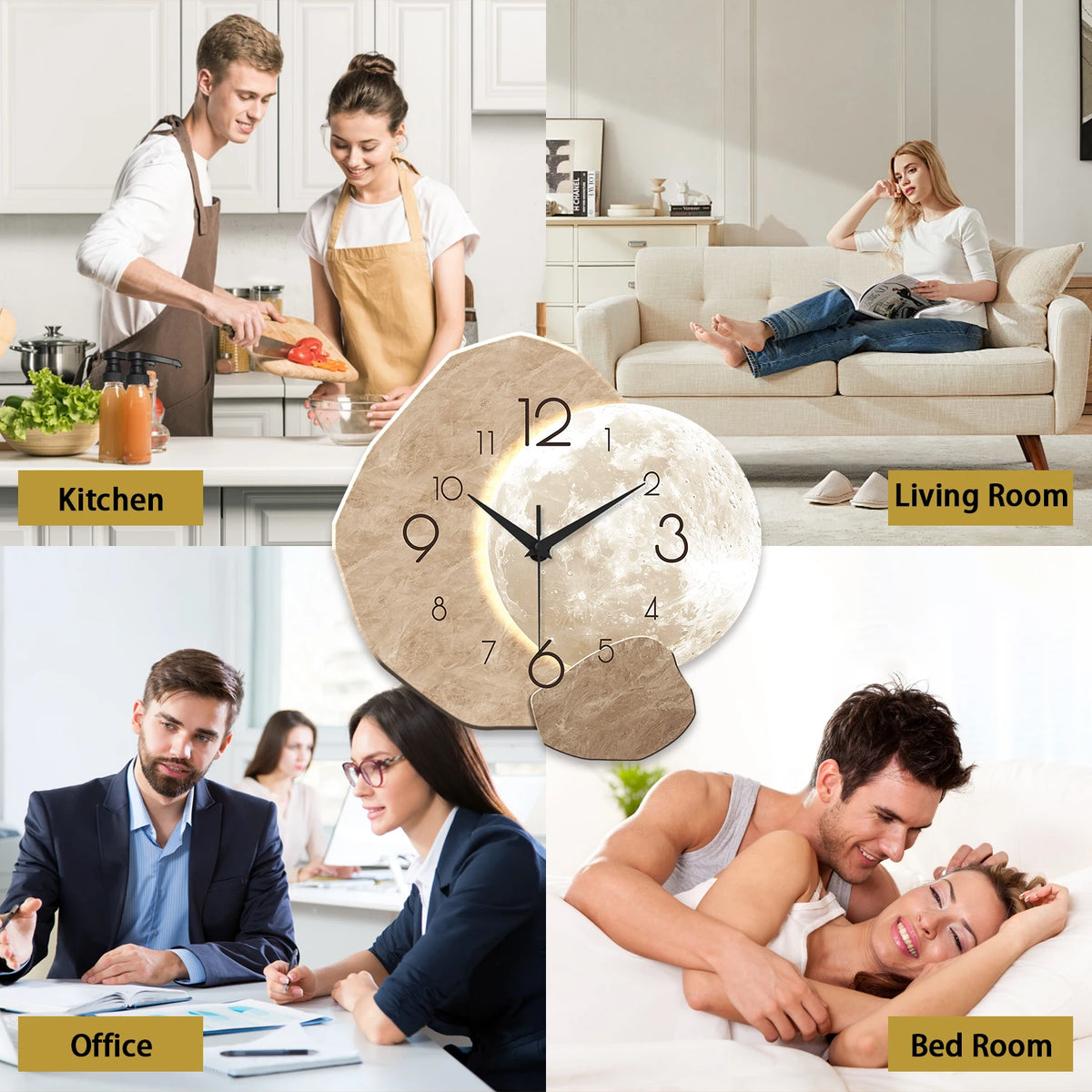 Minimalist Moon-Phase Wall Clock