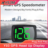 A black GPS speedometer with a bright green digital display showing 126 Km/h mounted in a car dashboard.
