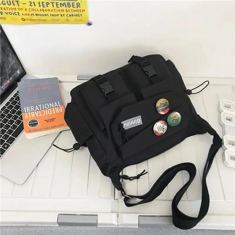 Harajuku Nylon Crossbody Bag with Adjustable Strap