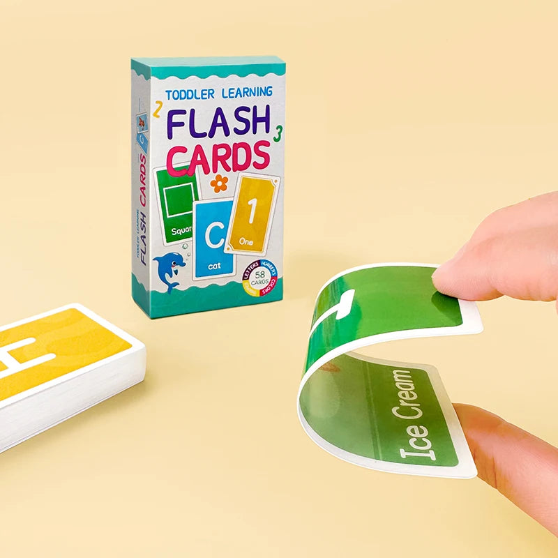 Montessori Learning Flash Cards Set - 58 Pieces for Early Education