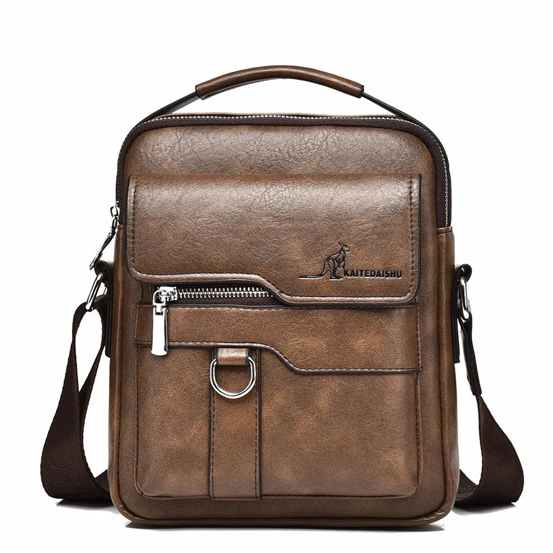 Vintage Leather Messenger Bag for Men – Classic Crossbody Shoulder Bag