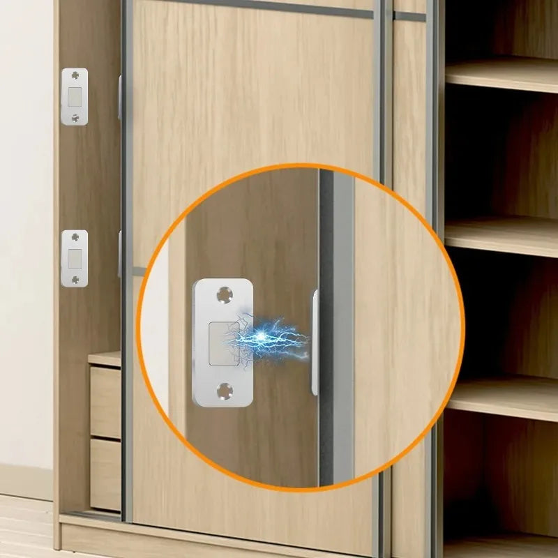Invisible Magnetic Cabinet Door Catch with Adhesive Mounting