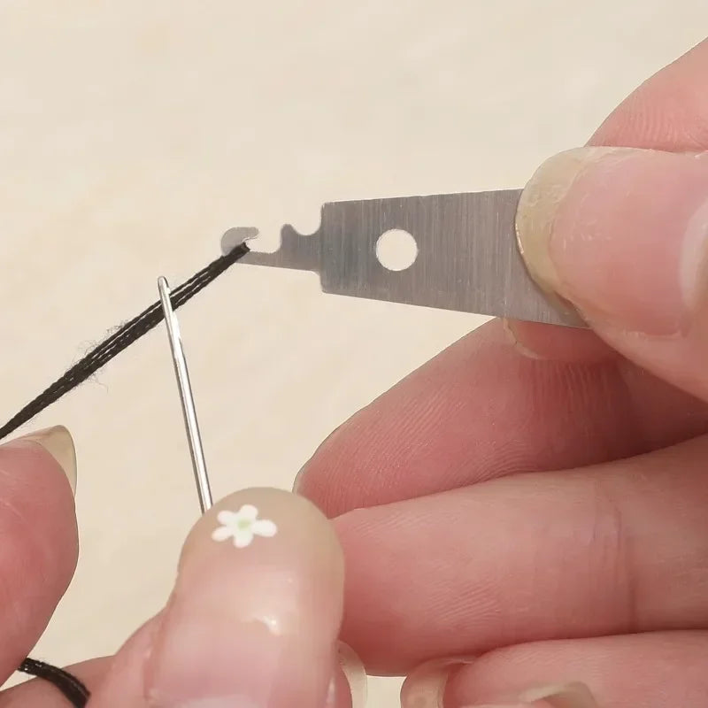 Stainless Steel Sewing Needle Set with Large Eyes and Threading Tools