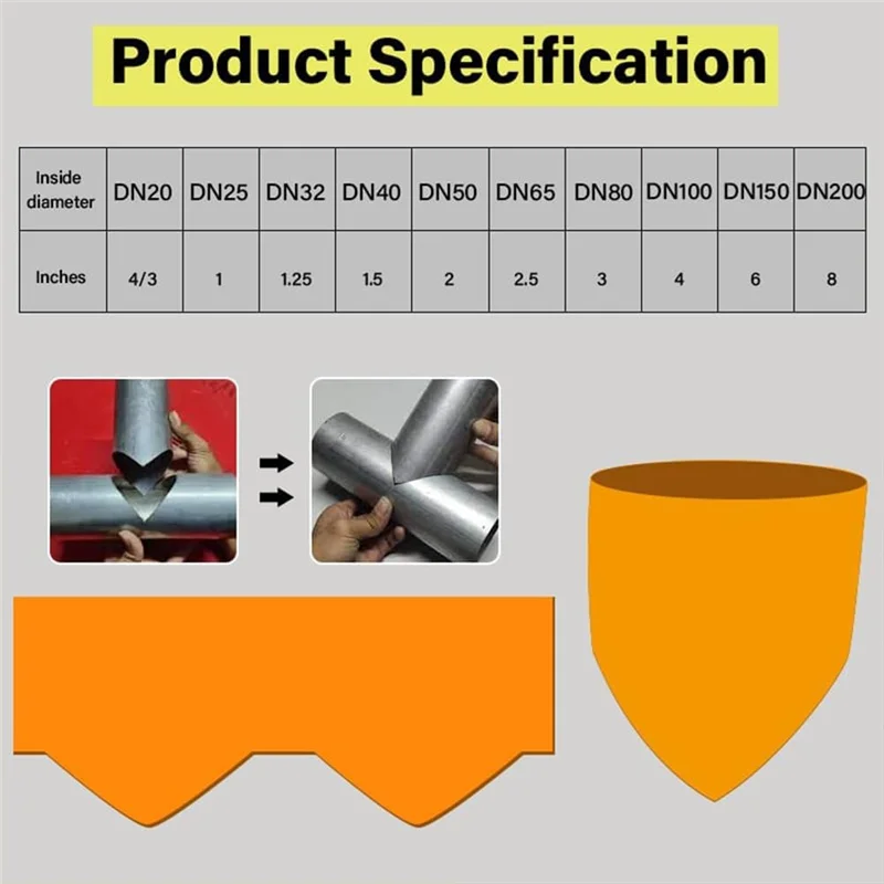 Precision Pipe Saddle Template Kit - 10-Piece Cutting Guide for Plumbing, HVAC, and Metal Fabrication (20-200mm)