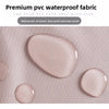 Close-up of pink PVC waterproof fabric material showing a smooth, translucent texture.