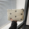 Embroidered Bow Makeup Bag with Large Capacity