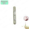 A grey-green 1 piece needle threader and seam ripper tool with a sliding mechanism.