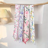 Floral Print Silk Hair Scarf for Women – Long Ribbon Headband