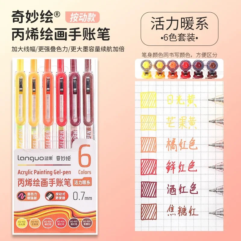 3D Embossed Acrylic Gel Pens - 6/144 Color Options