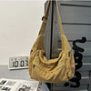Cotton Canvas Crossbody Bag with Large Capacity