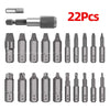A set of 22 professional screw extractors with magnetic extensions for removing damaged bolts and screws.