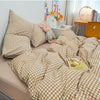 100% Cotton Duvet Cover Set with Plaid Stripe – Breathable & Skin-Friendly